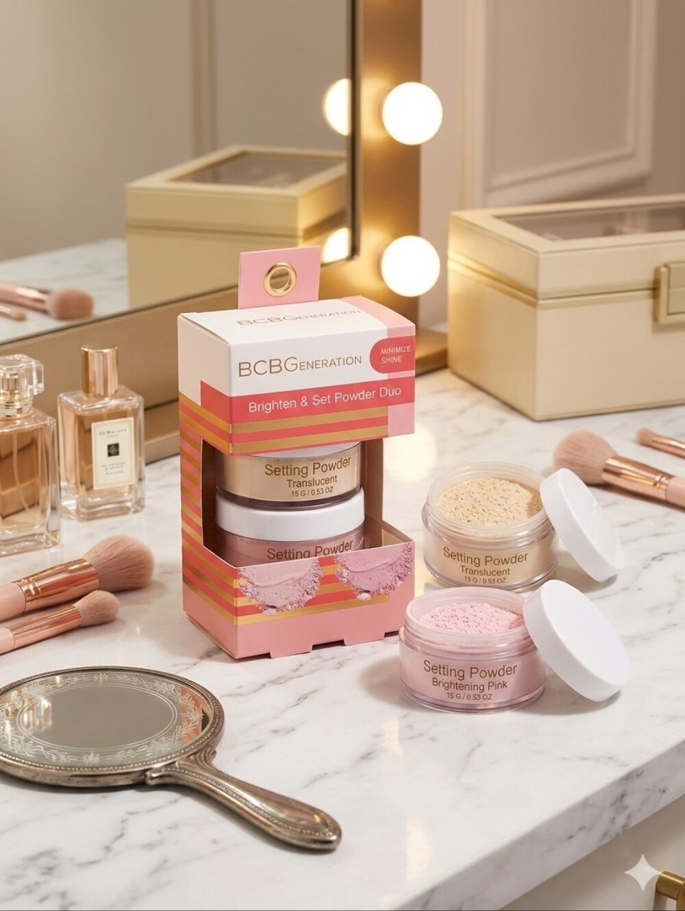 ✨ BCBG Generation Brighten & Set Powder Duo | Translucent + Pink Setting Powde